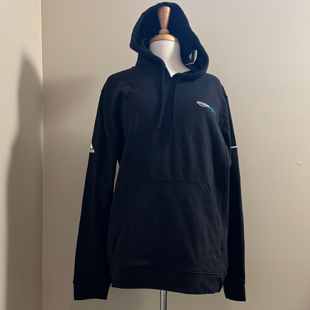 NWT Adidas Black Hoodie Amazon Logistics Logo LG